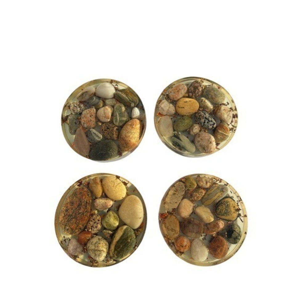 Premium Shoreline Petoskey Stone Coaster | Lake Michigan Art | Great Lakes Gift